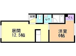 スペース函館 1LDKの間取図画像
