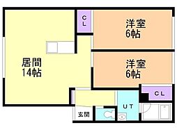 スペース函館 2LDKの間取図画像