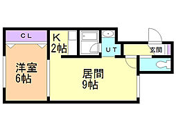 コーポニッタ 1LDKの間取図画像