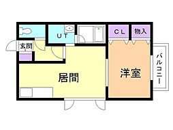 ニートハウスC 1LDKの間取図画像