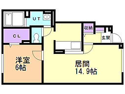 ソレイユ3 1LDKの間取図画像