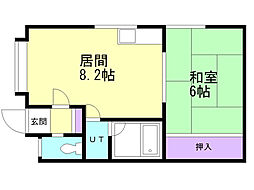 レジデンス高木 1LDKの間取図画像