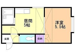 ラピーナ 1DKの間取図画像