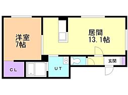 カーサオルフェ 1LDKの間取図画像