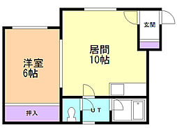 タジマハイツ第7 1LDKの間取図画像