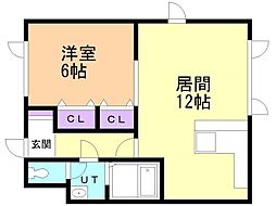 ビュウアミーゴ 1LDKの間取図画像
