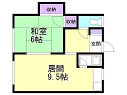 関谷アパート 1LDKの間取図画像