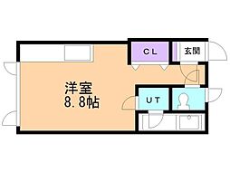 コミュニティー上野No.3 ワンルームの間取図画像
