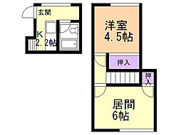 ハイツハマダ 1DKの間取図画像