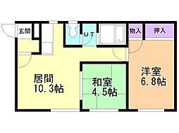 ラスティブ杉並 2LDKの間取図画像