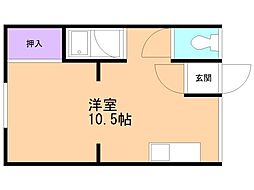 コーポ春日 ワンルームの間取図画像