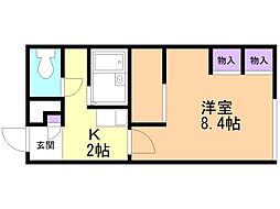 レオパレス時の館 1Kの間取図画像