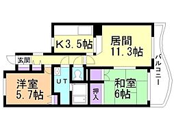 マンションリヴァージュ 2LDKの間取図画像