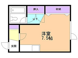 フェローハウス秋田 ワンルームの間取図画像