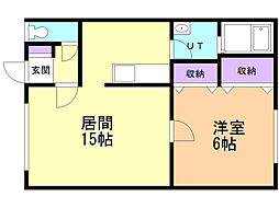 レジデンスM&K 1LDKの間取図画像