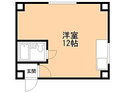 コーポオザキ ワンルームの間取図画像