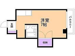 ハイツワン ワンルームの間取図画像