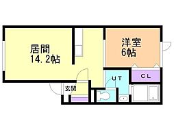 ボンヌシャーンス1 1LDKの間取図画像