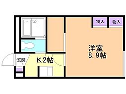 レオパレスオリーブ 1Kの間取図画像