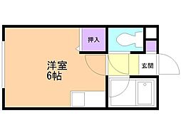 コーポラス上野 ワンルームの間取図画像