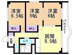 青山ビル 3LDKの間取図画像