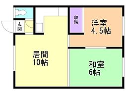 ひのき荘 2LDKの間取図画像