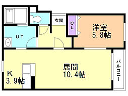 フィフティワン 1LDKの間取図画像