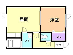 メゾン・ド・フルール 1LDKの間取図画像