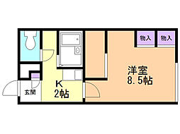 レオパレスエミール美原台C館 1Kの間取図画像