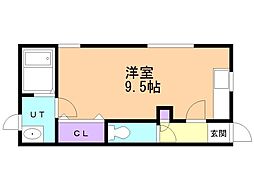 かねまる荘 ワンルームの間取図画像