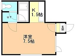 アルベール 1Kの間取図画像