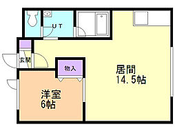 アーバンパレス214 1LDKの間取図画像