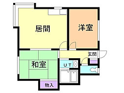 メゾンエアール2 2LDKの間取図画像