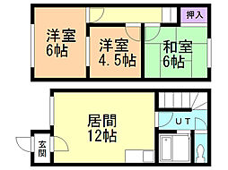 サンホワイトNOD 3LDKの間取図画像