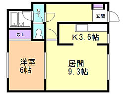 ノーザン・ヒルズ 1LDKの間取図画像