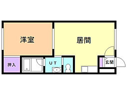 ピュアパレス函館3 1LDKの間取図画像