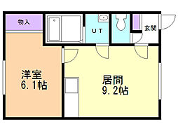 コーポ岡村 1LDKの間取図画像