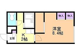 レオパレス富岡 1Kの間取図画像