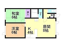 ハウスナガタ 2LDKの間取図画像