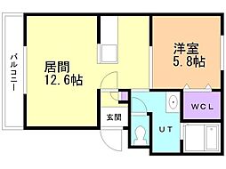 ノエル昭和 1LDKの間取図画像