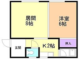 ハイツフェリカ 1LDKの間取図画像