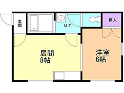 グランディール昭和 1LDKの間取図画像