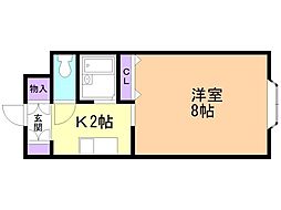 ヴィラコート富士 1Kの間取図画像