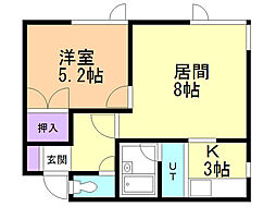 フェローハウス秋田 1LDKの間取図画像