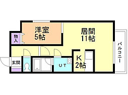 ロクゴーリーブル大森公園 1LDKの間取図画像