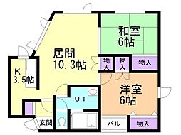 ファミールかとう 2LDKの間取図画像