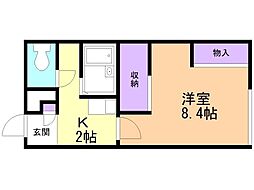 レオパレスaye.3 1Kの間取図画像