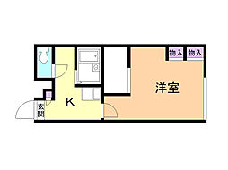 レオパレスセコ壱番館 1Kの間取図画像