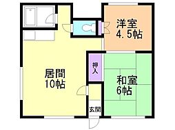 ラ・ネージュ千歳町 2LDKの間取図画像