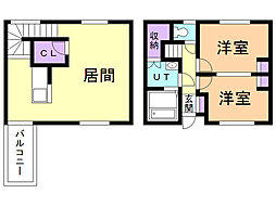 エコーマンション5 2LDKの間取図画像